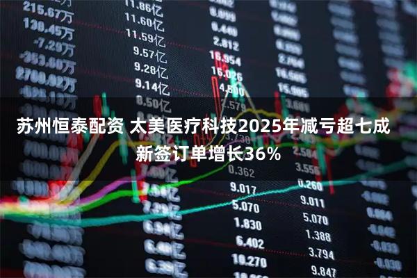 苏州恒泰配资 太美医疗科技2025年减亏超七成  新签订单增长36%