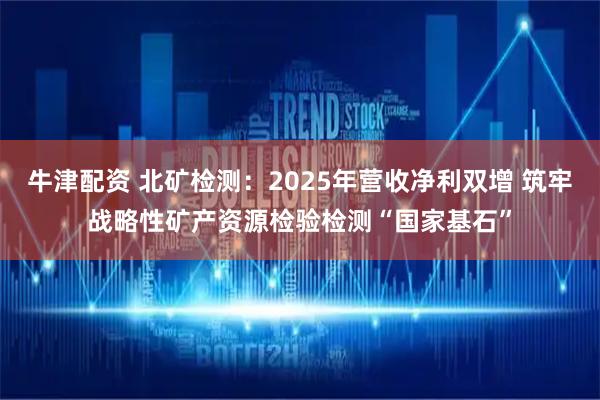 牛津配资 北矿检测：2025年营收净利双增 筑牢战略性矿产资源检验检测“国家基石”